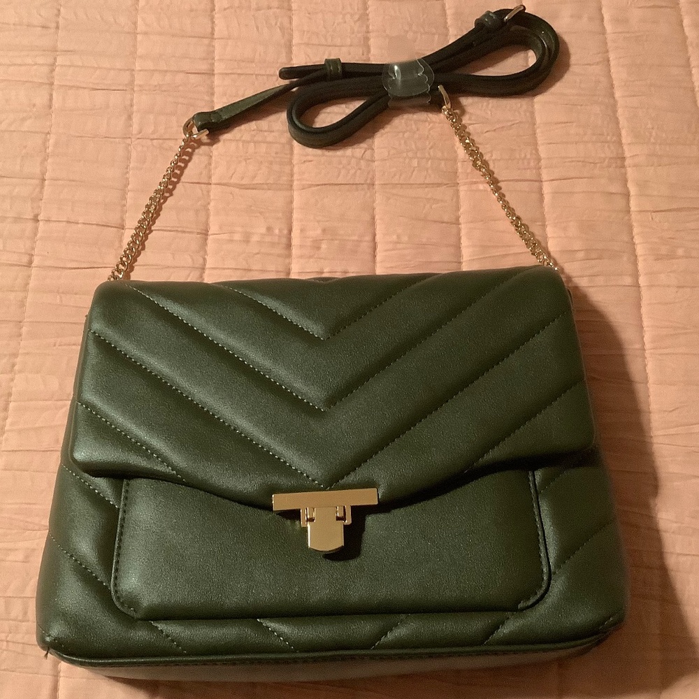 NWT A New Day Alpine green purse with chain